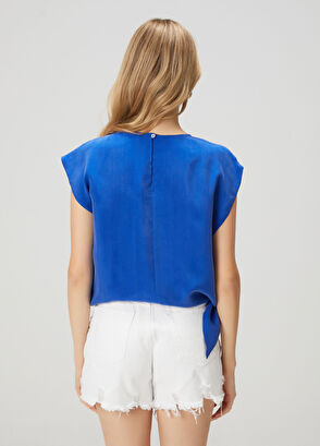 Beymen Club Blue Knot Detail Cupro Blouse - 5
