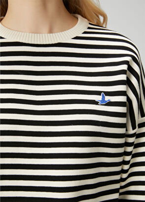 Beymen Club Siyah Beyaz Çizgili Kazak - 5