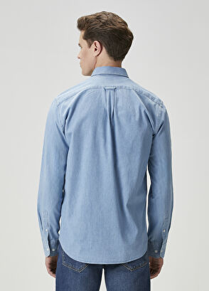 Comfort Fit Mavi Denim Gömlek Beymen Club Comfort Fit Mavi Denim Gömlek - 6