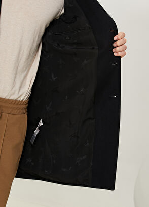 Beymen Club Lacivert Yün Kaşe Palto - 7