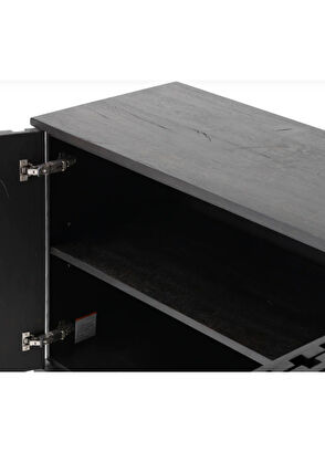 Latanwood Wishy Black Wooden Console - 5