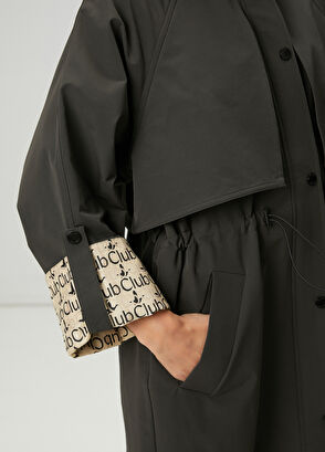 Beymen Club Koyu Haki Kapüşonlu Pardösü - 6