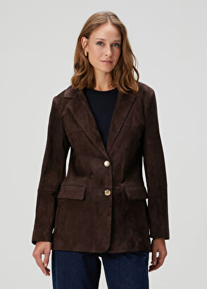 Kahverengi Süet Ceket - Görsel 5