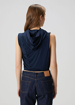 Magda Butrym Lacivert Drapeli Bluz - 5