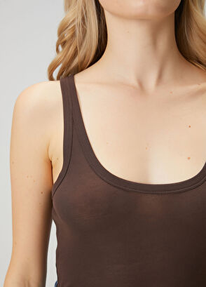 Beymen Club Kahverengi İnce Ribanalı Atlet - 6