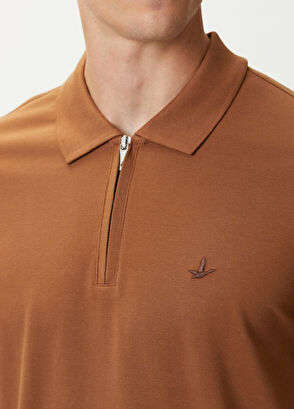 Beymen Club Açık Kahverengi Polo Yaka Fermuarlı T-shirt - 5