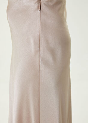 Beymen Club Beige Midi Evaze Satin Skirt - 4