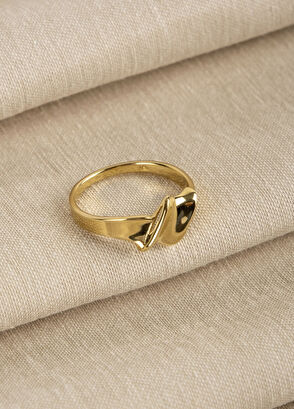 Safir Mücevher 14 Ayar Altın Düğüm Burgu Kadın Yüzük - 6