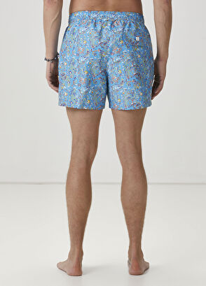 Beymen Club Light Blue Floral Print Swimwear - 4