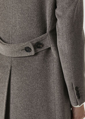 Kahverengi Yün Palto - Görsel 8