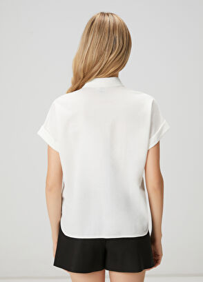 Beymen Club Kırık Beyaz Kısa Kol Pike Gömlek - 5