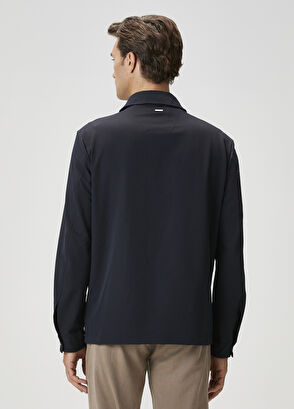 Beymen Club Navy Blue Embossed Textured Outer Shirt - 5