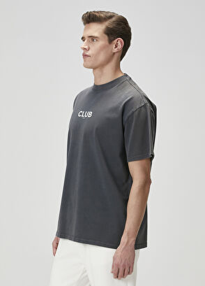 Beymen Club Antrasit Oversize T-shirt - 4