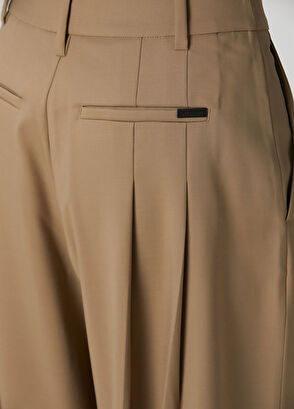 AllSaints Poppy Camel Wide Leg Yün Pantolon - 5
