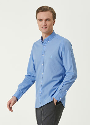 Beymen Club Slim Fit Mavi Logolu Gömlek - 3