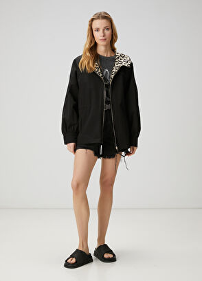 Beymen Club Siyah Kapüşonlu Mont - 3