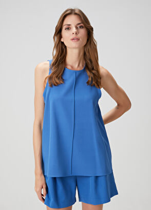 Beymen Club Blue Crepe Blouse - 4