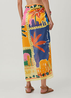 Beymen Club Yellow Printed Pareo Shawl - 4