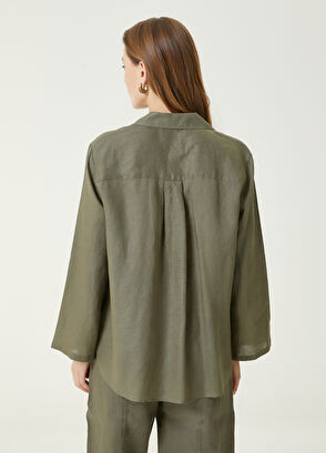 Beymen Club Light Khaki White Linen Shirt - 6