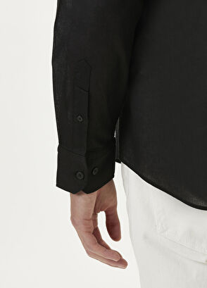 Beymen Club Comfort Fit Black Linen Shirt - 6