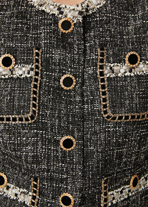 Beymen Club Black Sleeveless Tweed Blouse - 6