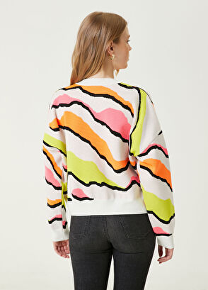 Beymen Club Ekru Neon Zebra Jakarlı Kazak - 6