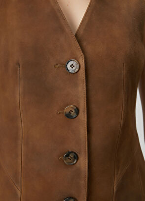 Beymen Club Kahverengi Süet Yelek - 6