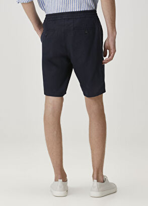 Beymen Collection Lacivert Keten Bermuda - 3