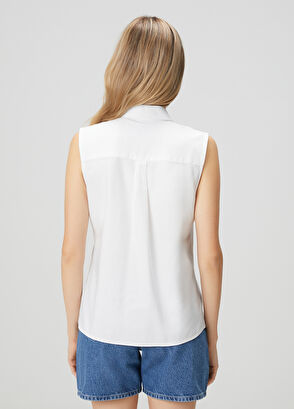 Beymen Club Kırık Beyaz Kolsuz Oxford Gömlek - 5