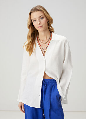 Beymen Club Off-White Linen Shirt - 3