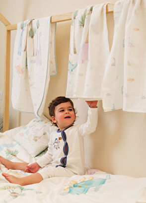 Casadora Baby Dino 100% Organic Cotton 2-Piece Muslin Cover Set - 5