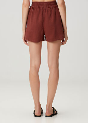 Beymen Club Bordo Keten Şort - 5