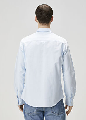 Mavi Logo Nakışlı Gömlek - Görsel 5