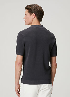 Beymen Club Anthracite Polo Honeycomb Textured Sweater - 6