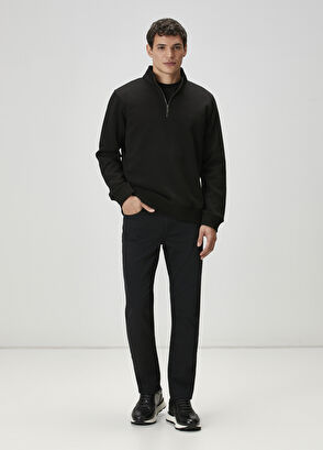 Beymen Club Siyah Yakası Fermuarlı Sweatshirt - 3