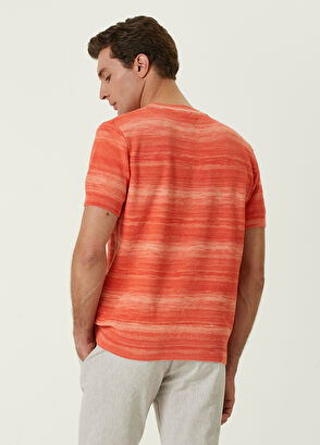 Beymen Club Turuncu İri Örgü Dokulu Kısa Kollu Kazak - 4