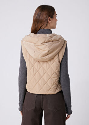 Beymen Club Beige Hooded Puffer Vest - 6
