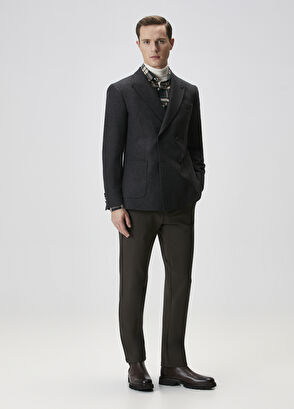 Beymen Club Antrasit Kruvaze Yün Ceket - 3