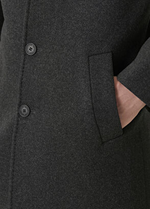 Beymen Club Antrasit İtalyan Yün Kaşe Palto - 9
