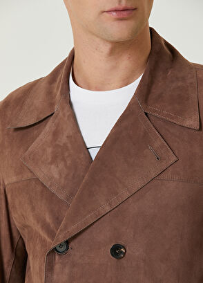 Beymen Club Mink Suede Double-Breasted Overcoat - 7