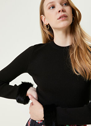 Beymen Club Siyah Tüy Detaylı Kazak - 4