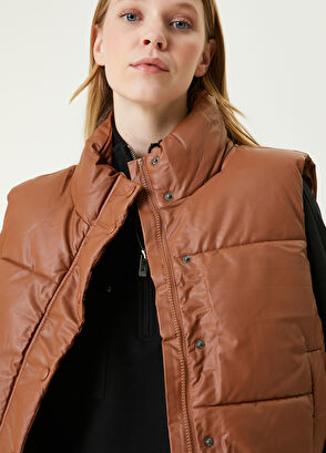 Beymen Club Konyak Suni Deri Puff Yelek - 4