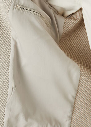 Beymen Club Beige Diagonal Patterned Coat - 9