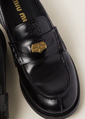 Miu Miu Fırçalanmış Deri Penny Makosen Ayakkabı  - 4