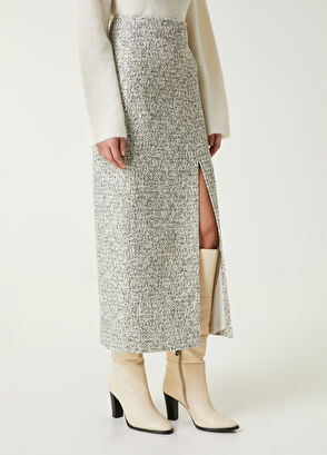 Ekru Kırçıllı Midi Tweed Etek Beymen Club Ekru Kırçıllı Midi Tweed Etek - 3
