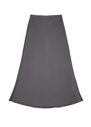 Grey Midi Satin Skirt Beymen Club Grey Midi Satin Skirt - 6