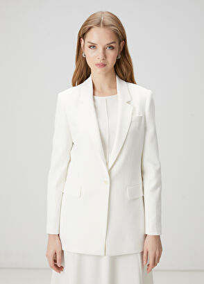 Beymen Club Off-White Crepe Blazer - 3