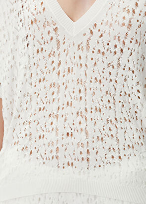 Join Us White Knit Blouse - 5
