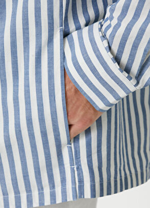 Beymen Club Blue White Comfort Fit Striped Outer Shirt - 7