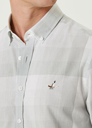 Beymen Club Comfort Fit Çağla İnce Ekose Desenli Gömlek - 6